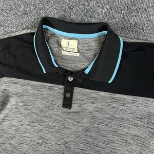 Scott James England Polo Shirt‎ Men's Small Gray Black Blue Trim Casual Golf